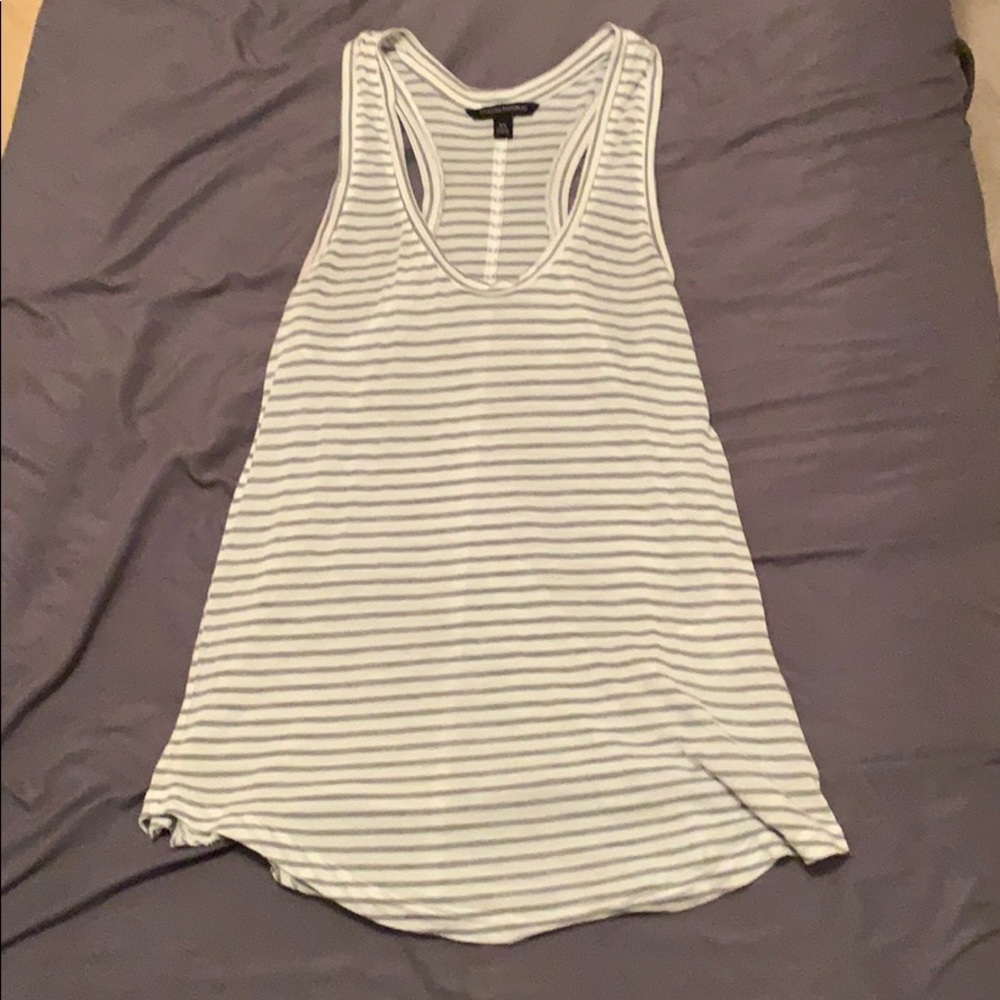 Grey and white striped tank
